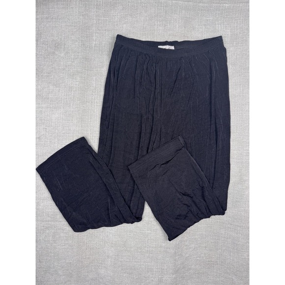 Carolyn Strauss Collection Pants - Carolyn Strauss Collection Pants Womens L Black Stretch Jersey Cropped Pull On